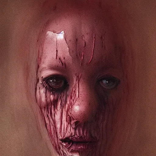 Prompt: mourning. longing. nostalgia. anxiety. depression. sadness. horror. fear. disgusting. horrific. amorph. abstract. human object. extremely detailed. deep color contrast. 4k. hyperrealism. photorealism. deep dark reddish color contrast. uncanny valley. pareidolia. art by Keith Thompson