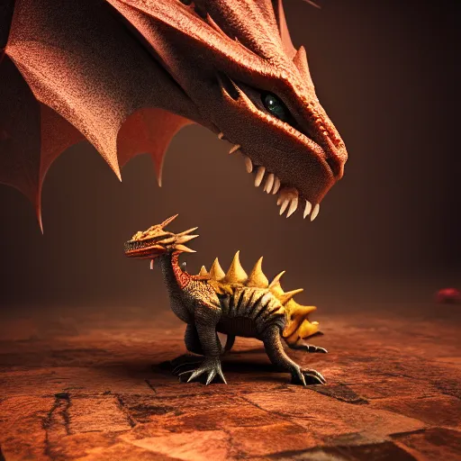 Prompt: cute baby dragon , fantasy, D&D, HDR, natural lighting , award winning photograph, 8k, octane render,