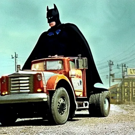 Prompt: batman wearing sneakers driving a garbage truck in heaven, in the movie gone with the wind