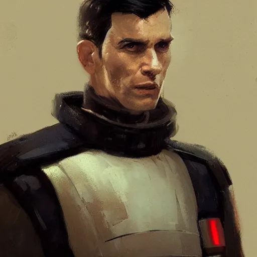 Prompt: portrait of a man by greg rutkowski, great admiral thrawn, short black hair in military style, tall, star wars expanded, universe, he is about 5 0 years old, wearing white colored imperial admiral uniform, artstation hq