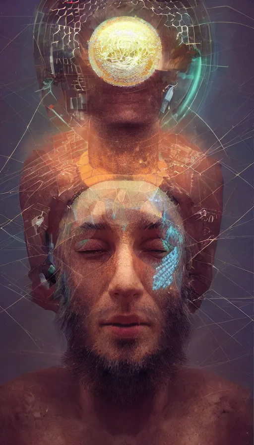 Image similar to portrait of a digital shaman, by filip hodas