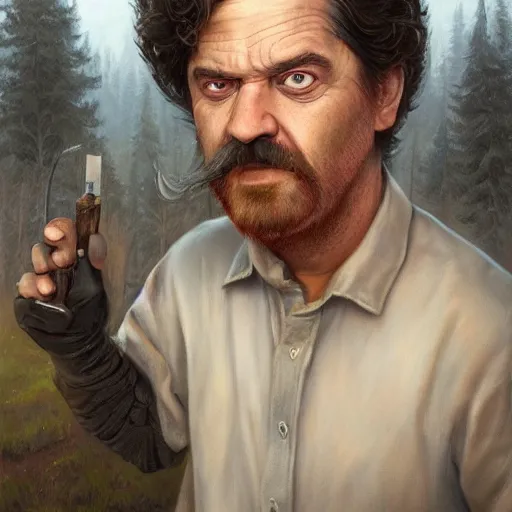 Image similar to Beautiful hyperrealistic detailed matte portrait painting of Gene Belcher from Bobs Burguer by andreas rocha and john howe and Martin Johnson