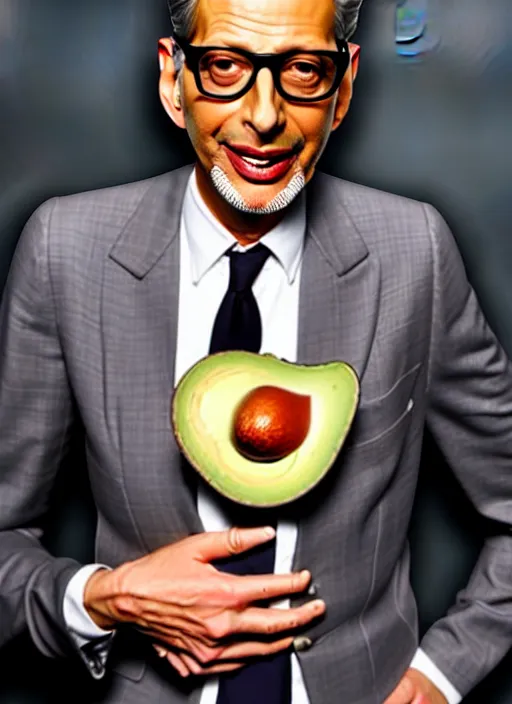 Image similar to jeff goldblum is inside an avocado