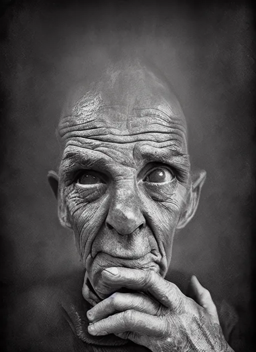 Image similar to handsome anthropomorphic mangle by lee jeffries, gelatin silver process