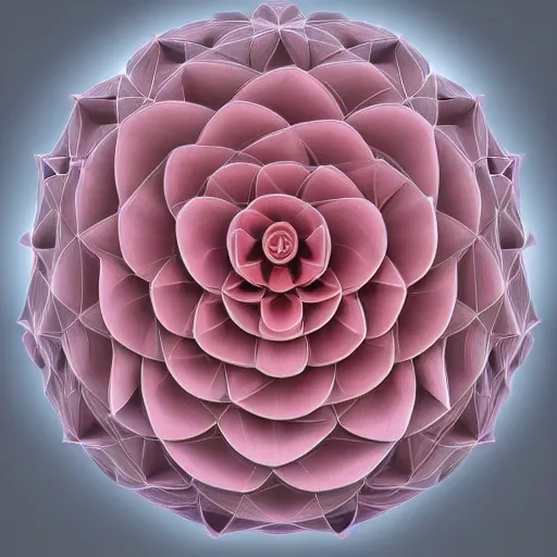 Prompt: rose and mandelbulb 3 d hybrid