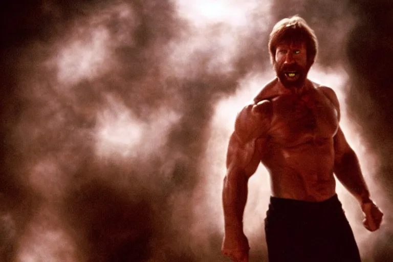 Image similar to chuck norris as the hulk, cinematic, movie still, dramatic lighting, by bill henson, 1 6 : 9 ratio