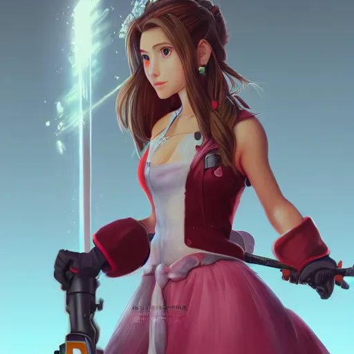 Image similar to aerith gainsborough by nick silva, ja mong, digital, trending artstation