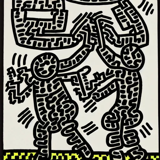 Prompt: Wedding card by Keith Haring -6