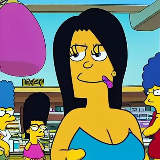 Image similar to kim kardashian in the simpsons super high quality 4k HD