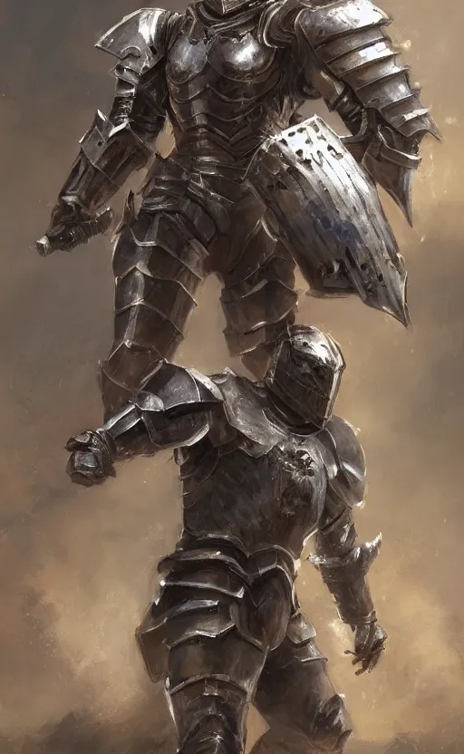 Prompt: pixel art of a full armored knight by daniel gerhartz, trending on art station