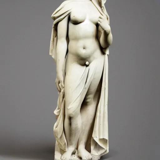 Prompt: greek goddess marble statue, modest