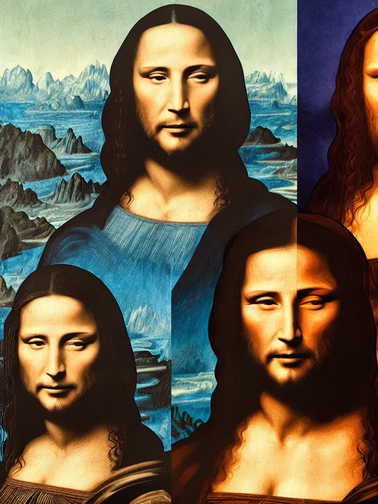 Prompt: painting of keanu reeves in the style of mona lisa, painting by leonardo da vinci