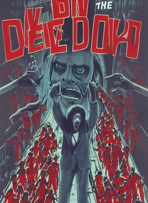 Image similar to Dawn of the Dead (1978) poster, Highly detailed, centered, concept art, smooth, sharp focus, illustration, Wes Wilson, Bonnie MacLean, Stanley Mouse, Alton Kelley, Greg Irons, Lee Conklin