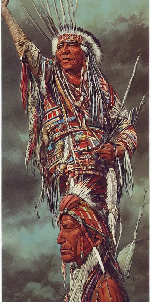 Image similar to of native american chief by p moebius