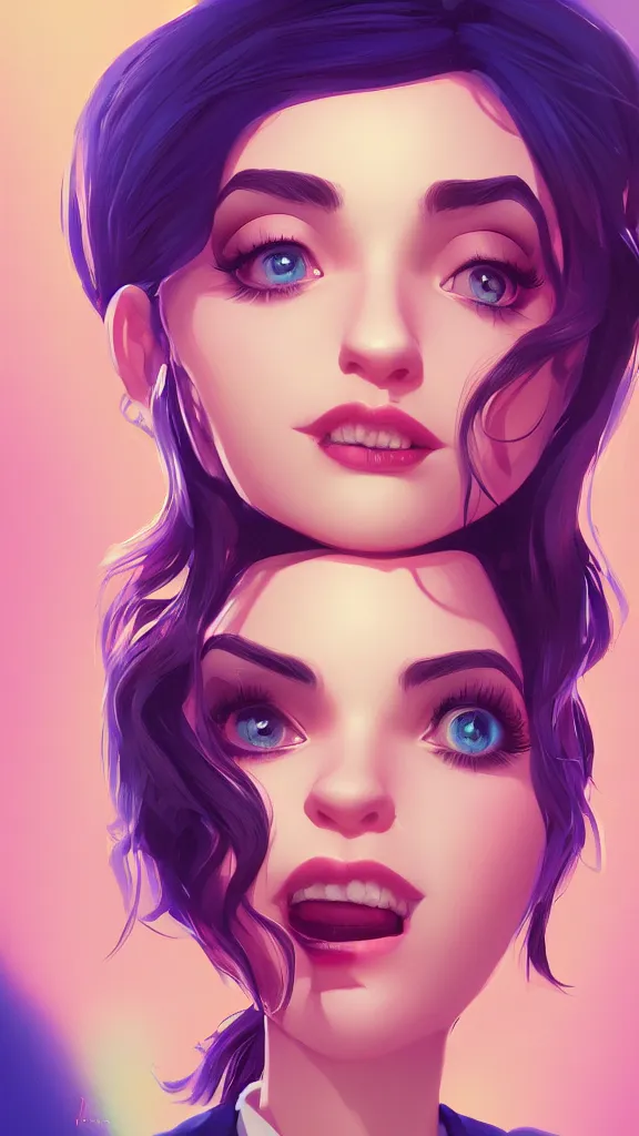 Image similar to digital painting of Hollywood Star caricature horn slap head beautiful face, illustration, global illumination lighting, lois van baarle, ilya kuvshinov, rossdraws, artstation