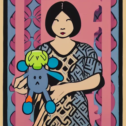 Image similar to kaws companion in the style of audrey kawasaki