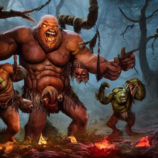 giant dungeons and dragons ettin giant with many | Stable Diffusion ...