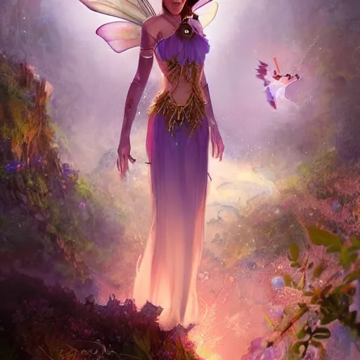 Image similar to Queen of the fae. Fairy people. A fairy Queen. By Richard Brooks. By Anna Podeworna. Jordan Grimmer. Cgsociety.