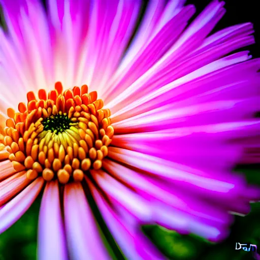 Prompt: Chrysanthemum EOS-1D, f/1.4, ISO 200, 1/160s, 8K, RAW, unedited, symmetrical balance, in-frame, god rays, digital art, high detail by Dan mumford