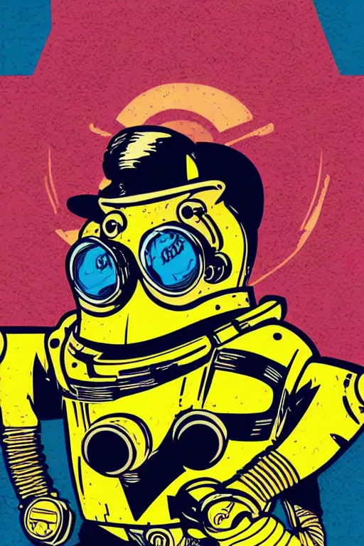 Image similar to fallout 7 6 retro futurist illustration art by butcher billy, sticker, colorful, illustration, highly detailed, simple, smooth and clean vector curves, no jagged lines, vector art, smooth andy warhol style