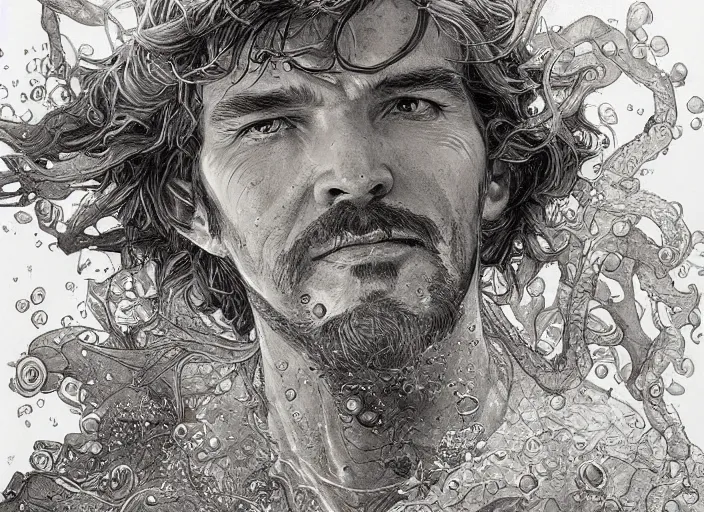 Image similar to a highly detailed underwater portrait of stephen strange, james gurney, james jean