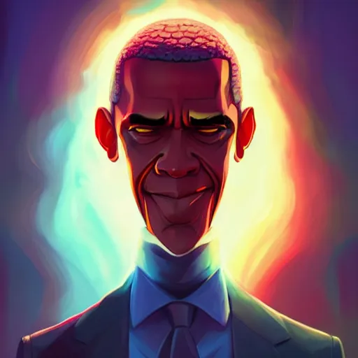 Image similar to evil obama destroying world, digital painting, artstation, ristan eaton, victo ngai, artgerm, rhads, ross draws, anime styled