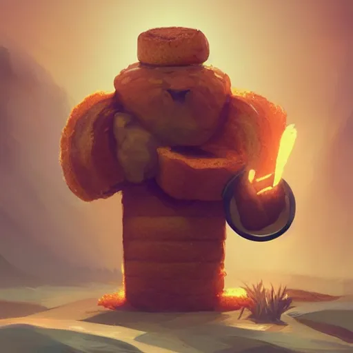 Prompt: portrait of mr viking cinnamon toast, bread type pokemon, strong pixar wheat bread warrior, volumetric lighting, dynamic composition, art by sachin teng and sergey kolesov and ruan jia and heng z, scifi, fantasy, hyper detailed, ultra realistic, sharp focus, wildlife photography, national geographic, octane render, concept art