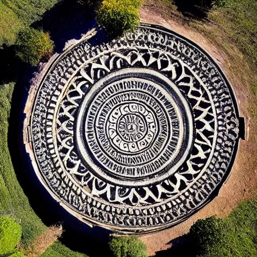 Image similar to mandala carved into landscape, can be seen from outer space