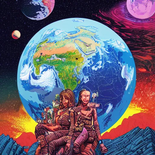 Image similar to Planet Earth, by Dan Mumford and Sandra Chevrier, 4k