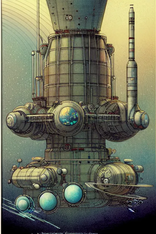 Prompt: design only, retro future nuclear reactor core control rods designs borders lines decorations space machine. muted colors, by jean - baptiste monge