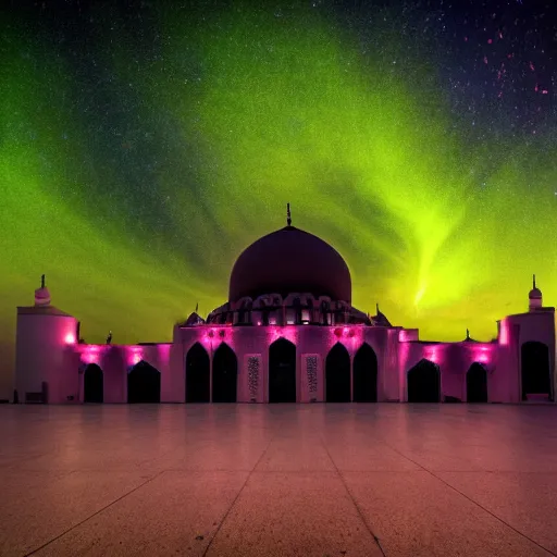 Image similar to mosque surrounded by nebula clouds