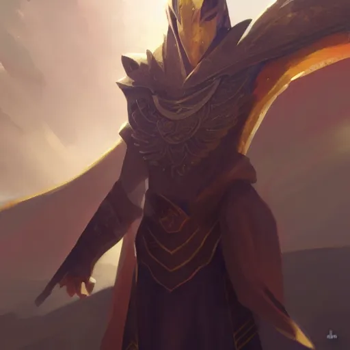 Image similar to azir in shurima by greg rutkowski