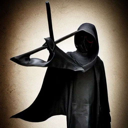 Image similar to grim reaper made of leather