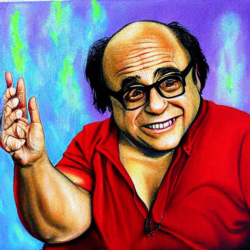 Image similar to Danny Devito painting by James-Jean-etherealianno