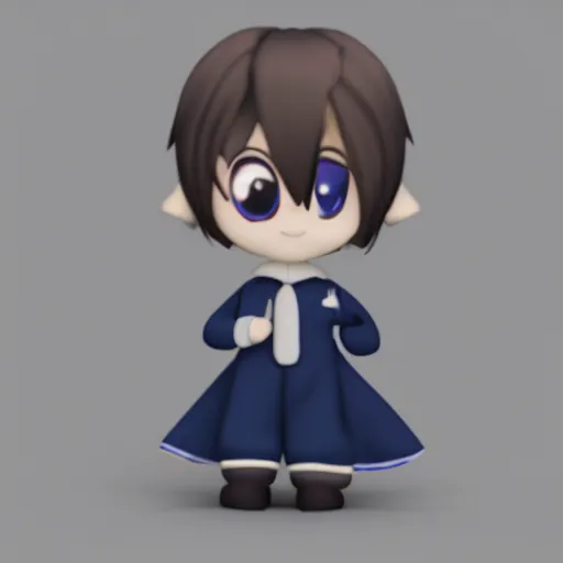 Prompt: cute fumo plush of a boy who is the prince of a small gothic castle, lens flare, vray