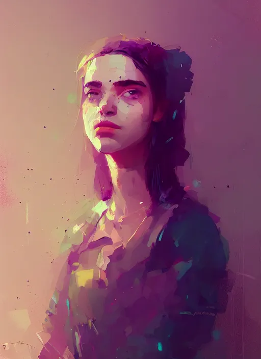 Prompt: portrait of a pretty young lady, by ismail inceoglu