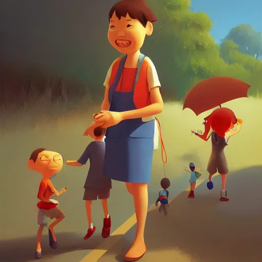 Prompt: goro fujita ilustration cheerful family preparing the excursion of a lifetime, painting by goro fujita, sharp focus, highly detailed, artstation