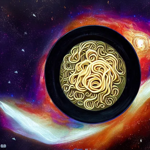 Image similar to ramen nebula, trending on artstation