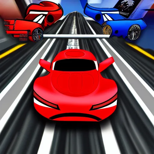 Image similar to satanic car, racing game