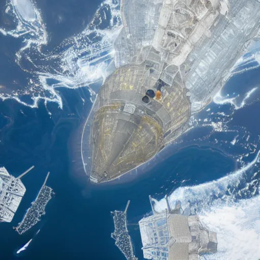 Image similar to giant kaiju seem from the international space station