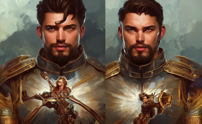 Image similar to character concept portrait, symmetrical head - on centralized, spanish francisco pizarro. detailed, high quality, dynamic lightning, fantasy. artwork by artgerm, wlop, alex ross, greg rutknowski, alphonse mucha