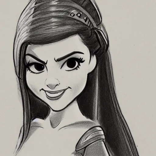 Image similar to milt kahl sketch of victoria justice as princess padme from star wars episode 3