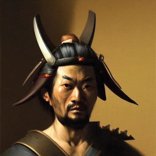 Image similar to a samurai by roberto ferri