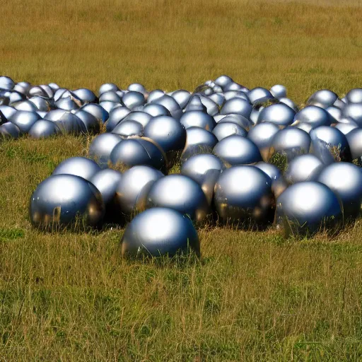 Image similar to field of metal balls