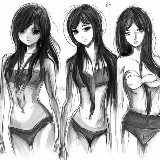 Image similar to expressive visual novel female character poses from the waist up, digital art, expressive, sketch, pen