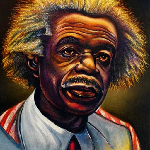 Prompt: congolese einstein portrait