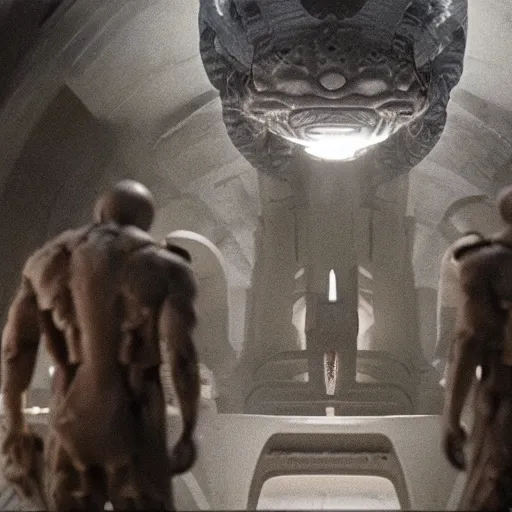 Prompt: 35mm film, monumental temple prometheus alien covenant architectures, cinematography by Vittorio Storaro, atmospheric photorealistic8k