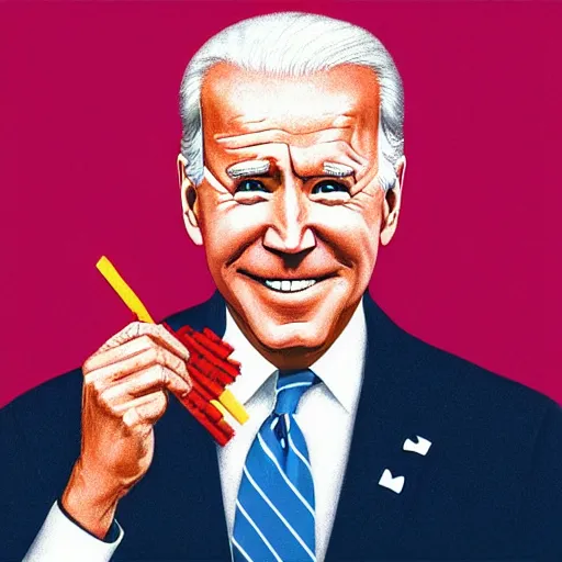 Image similar to joe biden eating a box of crayons, hyperrealism