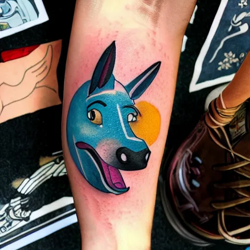 Image similar to Tattoo. Bojack Horseman. detailed