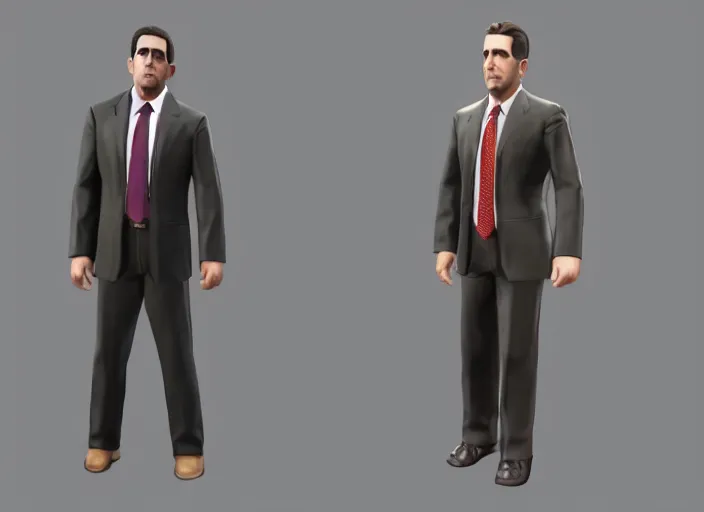 Prompt: 3 d model of michael scott character in fighting game, stylized 3 d graphics, hdr, ultra graphics, ray tracing, 4 k image